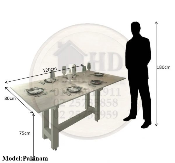 ⁦طاولة قابلة للتوسيع باكينام 1 <br> 12102⁩ - الصورة ⁦2⁩